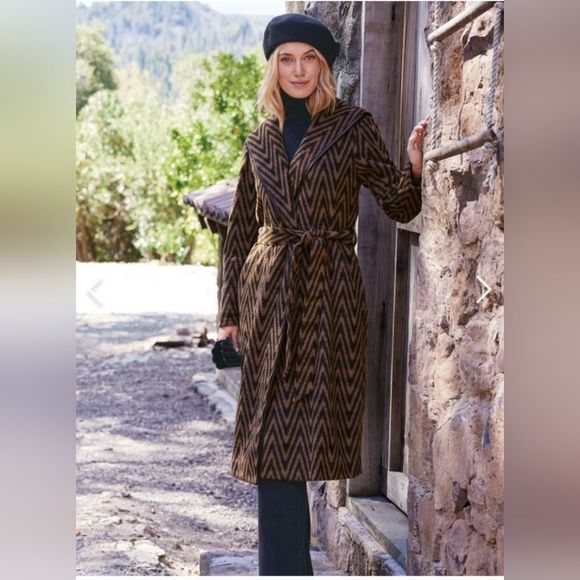 SOLD!! SOFT SURROUNDINGS Chevron Print Duster Jacket - Size 1X - Picture 1 of 5